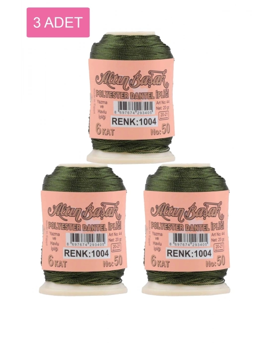 3 Adet Altınbaşak Oya ve Dantel İpi 20 gr - Royaleks - No: 1004