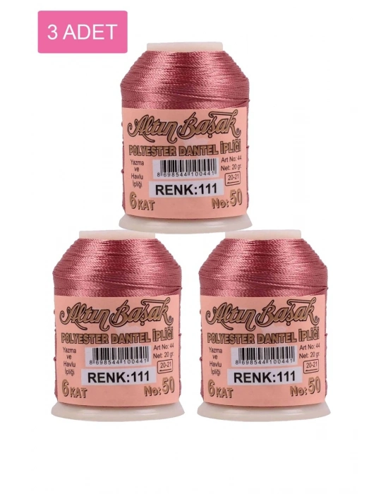 3 Adet Altınbaşak Oya ve Dantel İpi 20 gr - Royaleks - No: 111