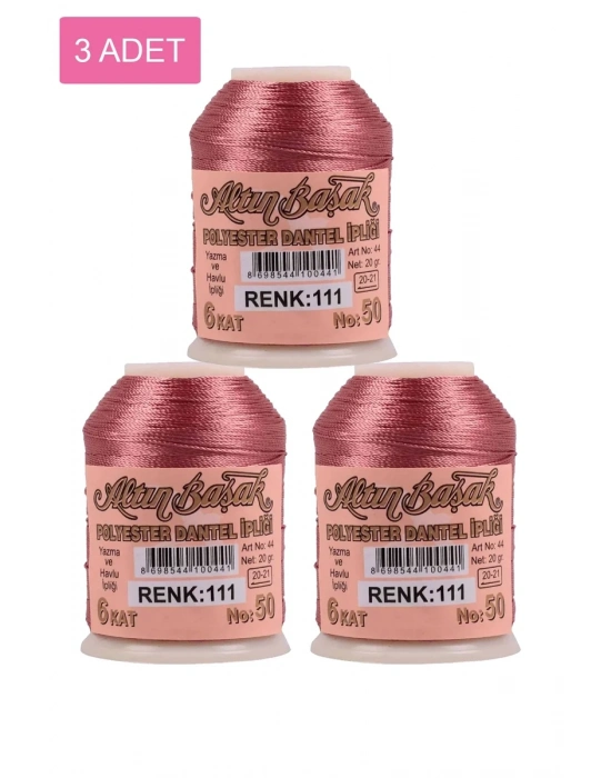 3 Adet Altınbaşak Oya ve Dantel İpi 20 gr - Royaleks - No: 111