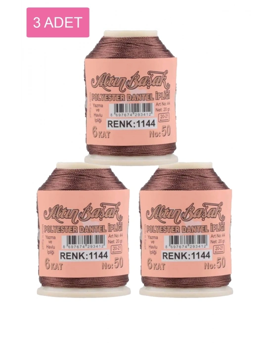 3 Adet Altınbaşak Oya ve Dantel İpi 20 gr - Royaleks - No: 1144