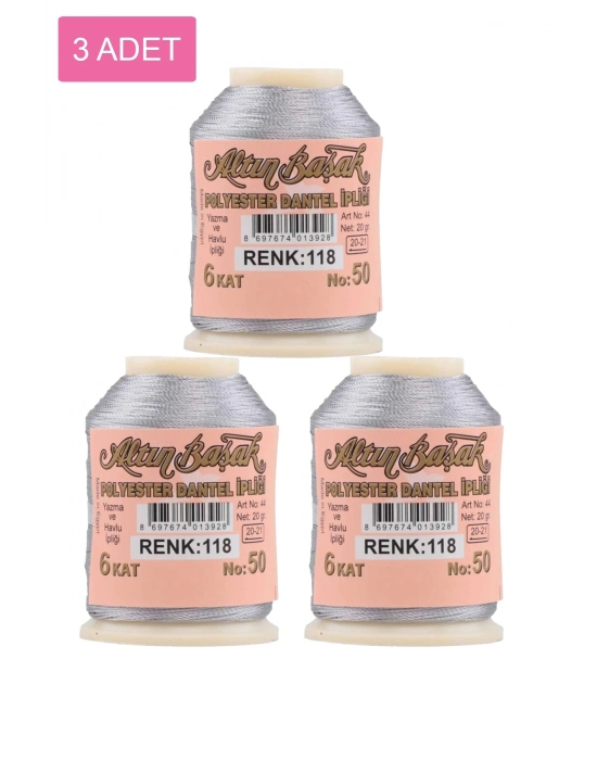 3 Adet Altınbaşak Oya ve Dantel İpi 20 gr - Royaleks - No: 118