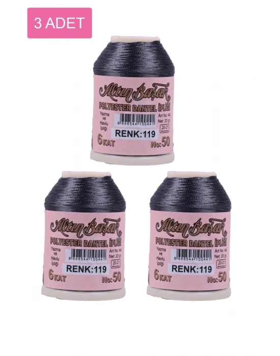 3 Adet Altınbaşak Oya ve Dantel İpi 20 gr - Royaleks - No: 119