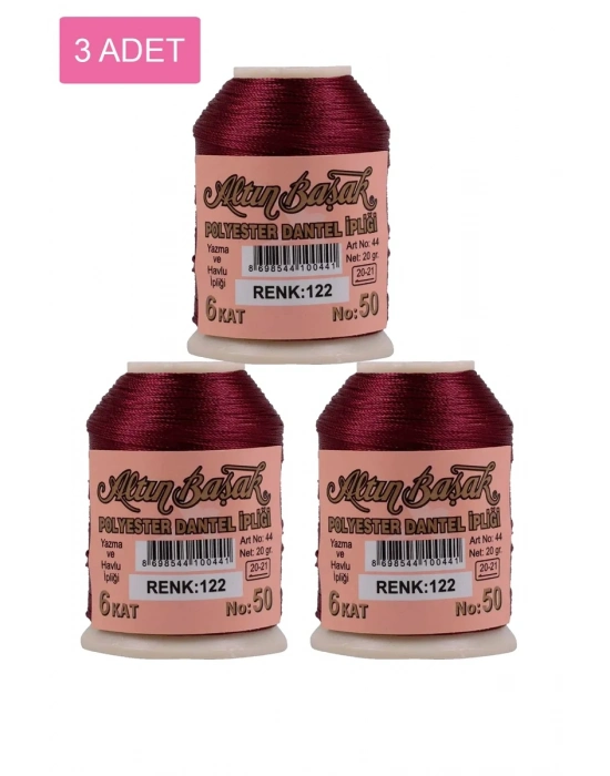 3 Adet Altınbaşak Oya ve Dantel İpi 20 gr - Royaleks - No: 122