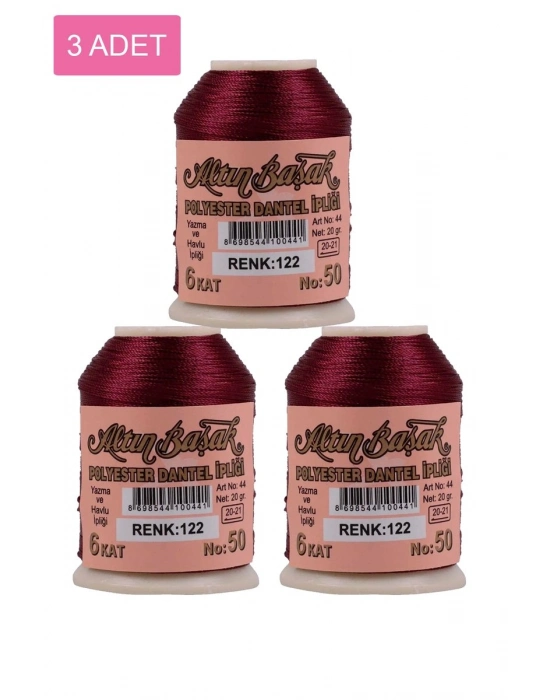 3 Adet Altınbaşak Oya ve Dantel İpi 20 gr - Royaleks - No: 122