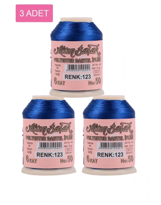 3 Adet Altınbaşak Oya ve Dantel İpi 20 gr - Royaleks - No: 123