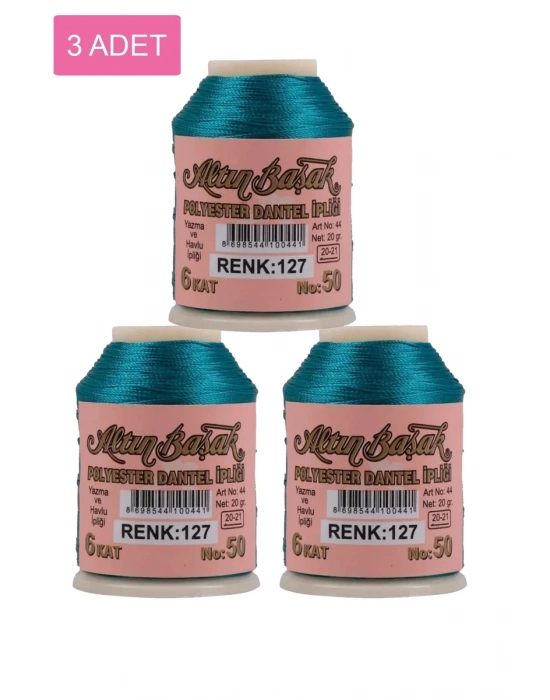 3 Adet Altınbaşak Oya ve Dantel İpi 20 gr - Royaleks - No: 127