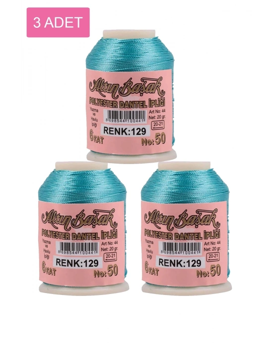 3 Adet Altınbaşak Oya ve Dantel İpi 20 gr - Royaleks - No: 129