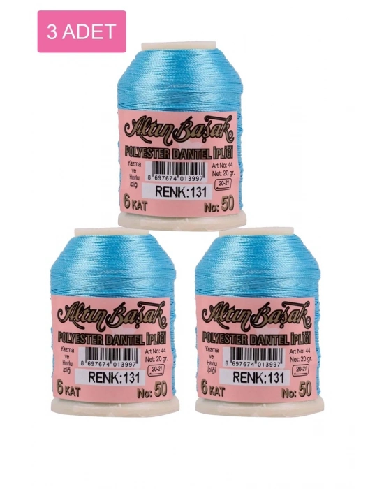 3 Adet Altınbaşak Oya ve Dantel İpi 20 gr - Royaleks - No: 131