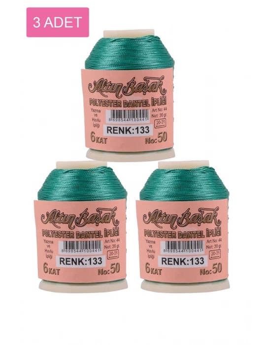 3 Adet Altınbaşak Oya ve Dantel İpi 20 gr - Royaleks - No: 133
