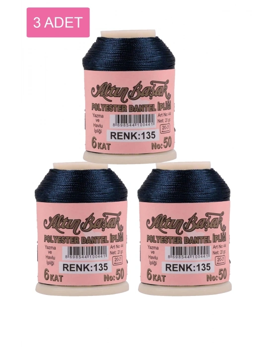 3 Adet Altınbaşak Oya ve Dantel İpi 20 gr - Royaleks - No: 135