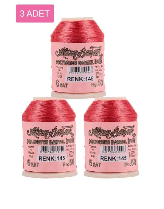 3 Adet Altınbaşak Oya ve Dantel İpi 20 gr - Royaleks - No: 145