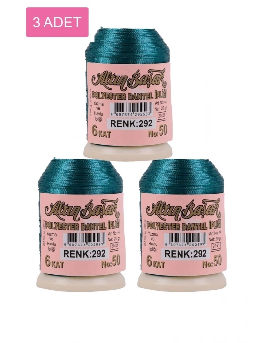 3 Adet Altınbaşak Oya ve Dantel İpi 20 gr - Royaleks - No: 292