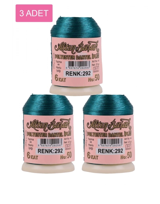 3 Adet Altınbaşak Oya ve Dantel İpi 20 gr - Royaleks - No: 292