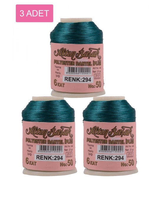 3 Adet Altınbaşak Oya ve Dantel İpi 20 gr - Royaleks - No: 294