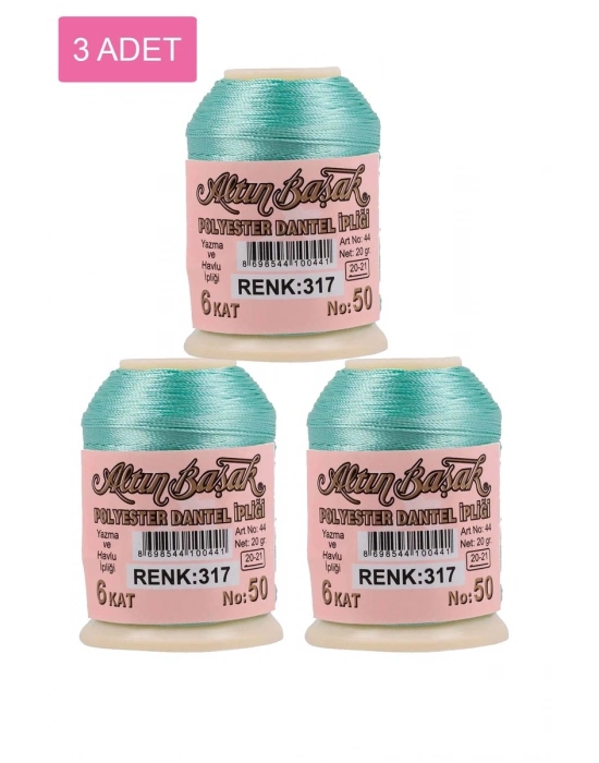 3 Adet Altınbaşak Oya ve Dantel İpi 20 gr - Royaleks - No: 317