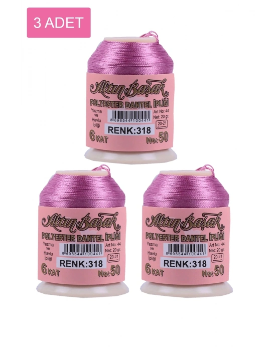 3 Adet Altınbaşak Oya ve Dantel İpi 20 gr - Royaleks - No: 318