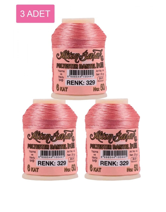 3 Adet Altınbaşak Oya ve Dantel İpi 20 gr - Royaleks - No: 329