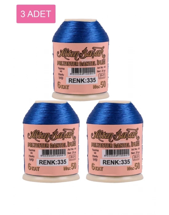 3 Adet Altınbaşak Oya ve Dantel İpi 20 gr - Royaleks - No: 335