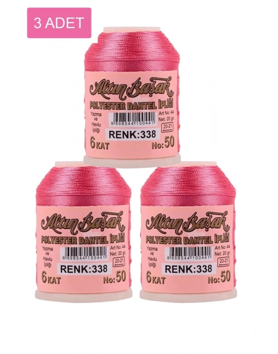 3 Adet Altınbaşak Oya ve Dantel İpi 20 gr - Royaleks - No: 338