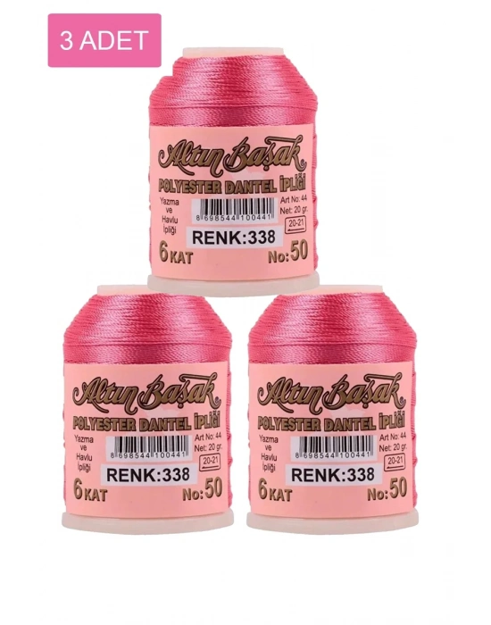 3 Adet Altınbaşak Oya ve Dantel İpi 20 gr - Royaleks - No: 338