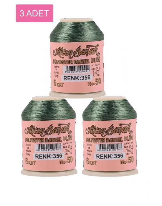 3 Adet Altınbaşak Oya ve Dantel İpi 20 gr - Royaleks - No: 356