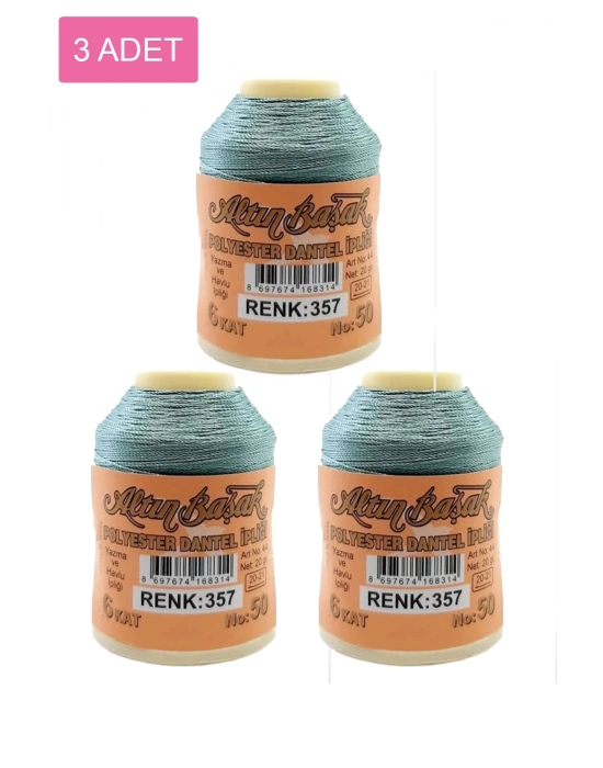 3 Adet Altınbaşak Oya ve Dantel İpi 20 gr - Royaleks - No: 357