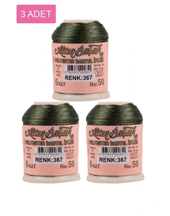 3 Adet Altınbaşak Oya ve Dantel İpi 20 gr - Royaleks - No: 367