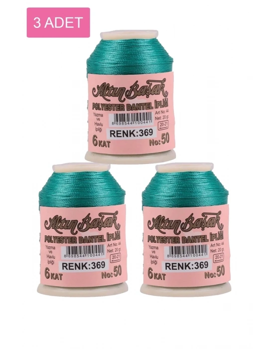 3 Adet Altınbaşak Oya ve Dantel İpi 20 gr - Royaleks - No: 369