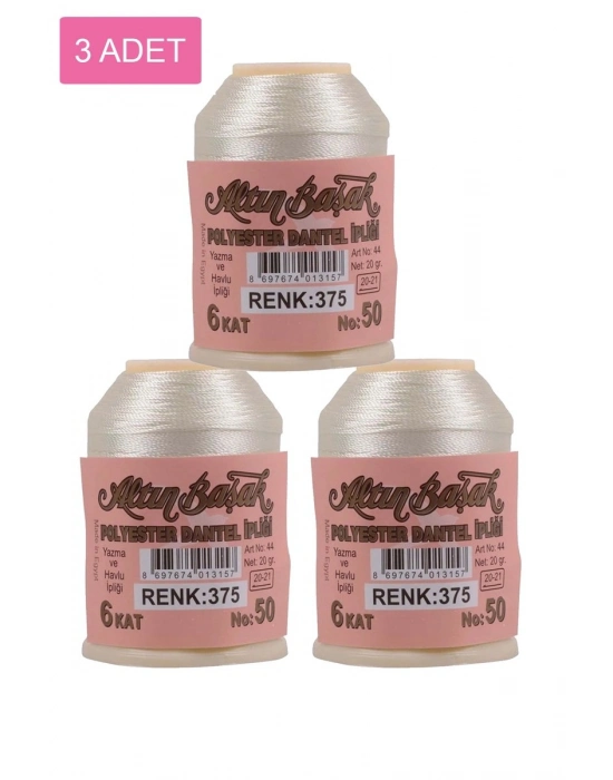 3 Adet Altınbaşak Oya ve Dantel İpi 20 gr - Royaleks - No: 375