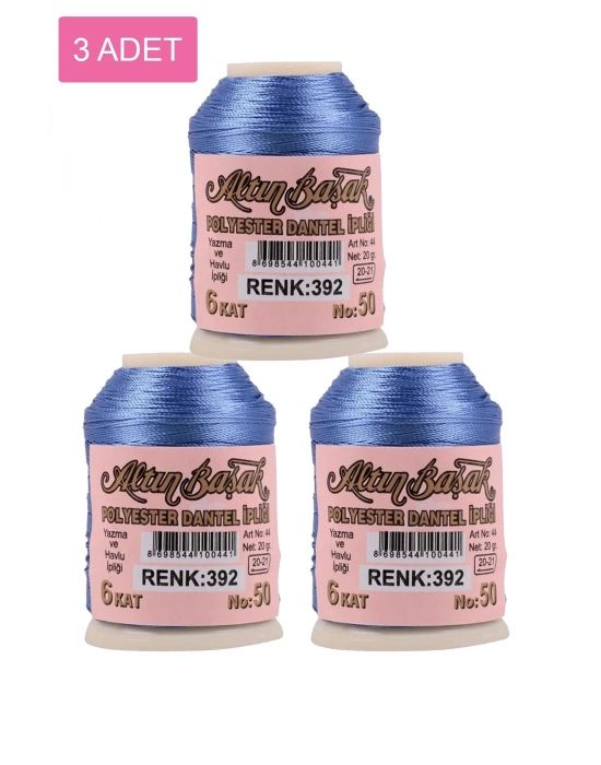 3 Adet Altınbaşak Oya ve Dantel İpi 20 gr - Royaleks - No: 392