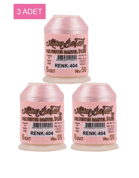 3 Adet Altınbaşak Oya ve Dantel İpi 20 gr - Royaleks - No: 404