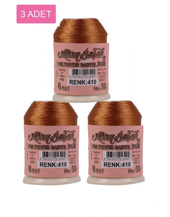 3 Adet Altınbaşak Oya ve Dantel İpi 20 gr - Royaleks - No: 410