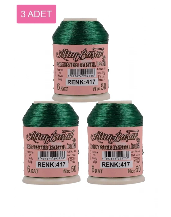 3 Adet Altınbaşak Oya ve Dantel İpi 20 gr - Royaleks - No: 417