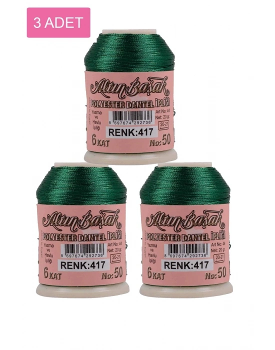 3 Adet Altınbaşak Oya ve Dantel İpi 20 gr - Royaleks - No: 417