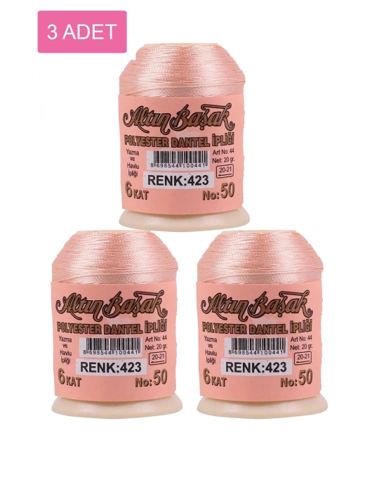 3 Adet Altınbaşak Oya ve Dantel İpi 20 gr - Royaleks - No: 423