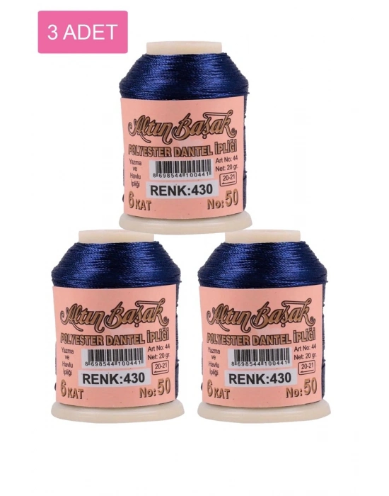 3 Adet Altınbaşak Oya ve Dantel İpi 20 gr - Royaleks - No: 430