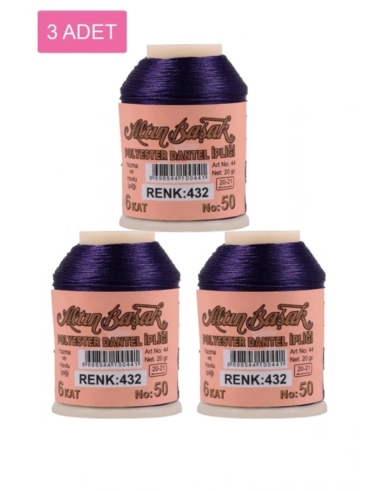 3 Adet Altınbaşak Oya ve Dantel İpi 20 gr - Royaleks - No: 432