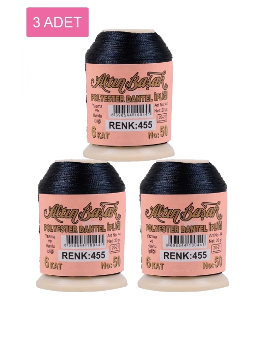 3 Adet Altınbaşak Oya ve Dantel İpi 20 gr - Royaleks - No: 455