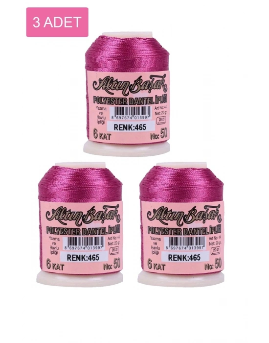 3 Adet Altınbaşak Oya ve Dantel İpi 20 gr - Royaleks - No: 465