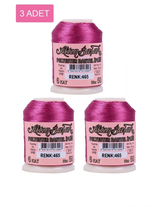 3 Adet Altınbaşak Oya ve Dantel İpi 20 gr - Royaleks - No: 465