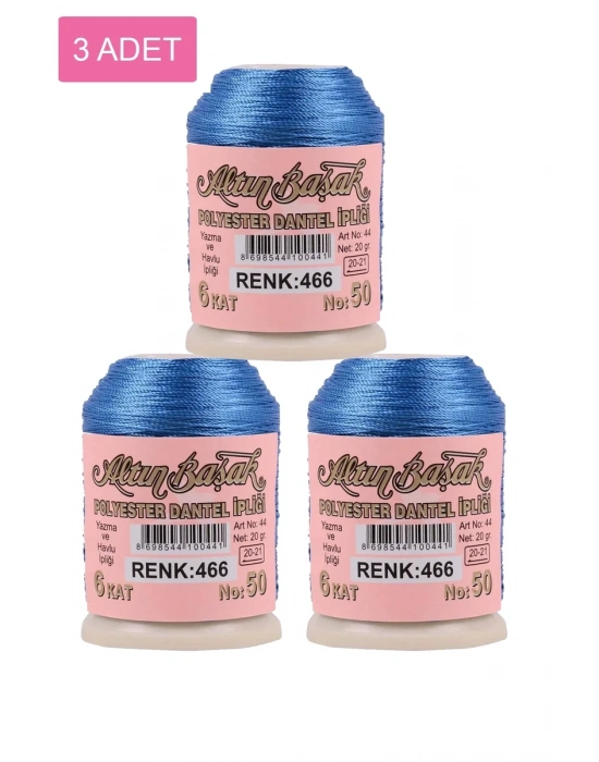 3 Adet Altınbaşak Oya ve Dantel İpi 20 gr - Royaleks - No: 466