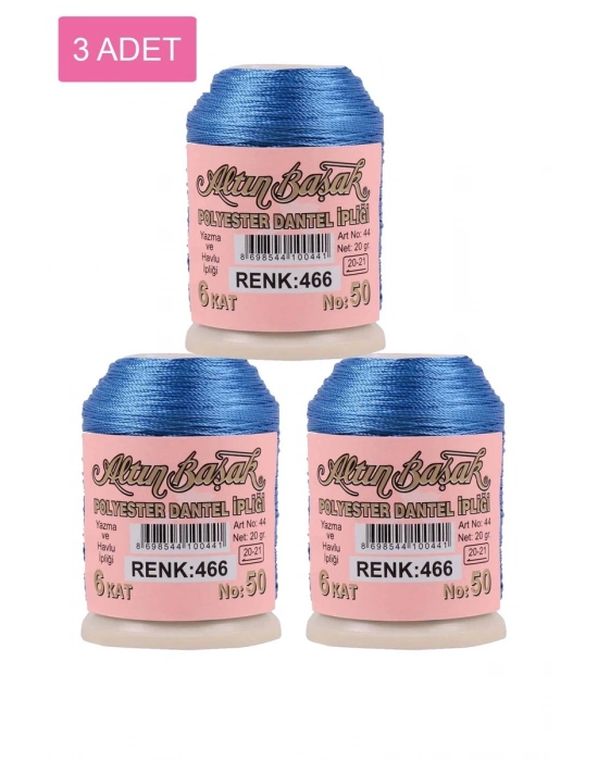 3 Adet Altınbaşak Oya ve Dantel İpi 20 gr - Royaleks - No: 466