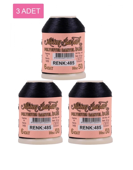 3 Adet Altınbaşak Oya ve Dantel İpi 20 gr - Royaleks - No: 485