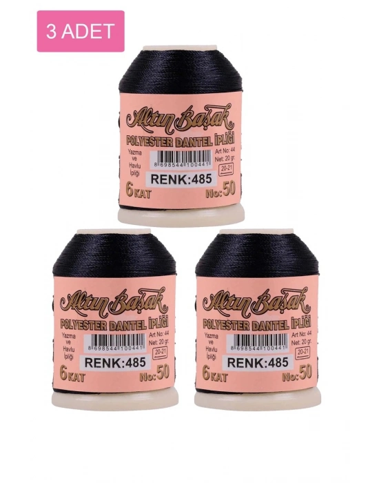 3 Adet Altınbaşak Oya ve Dantel İpi 20 gr - Royaleks - No: 485