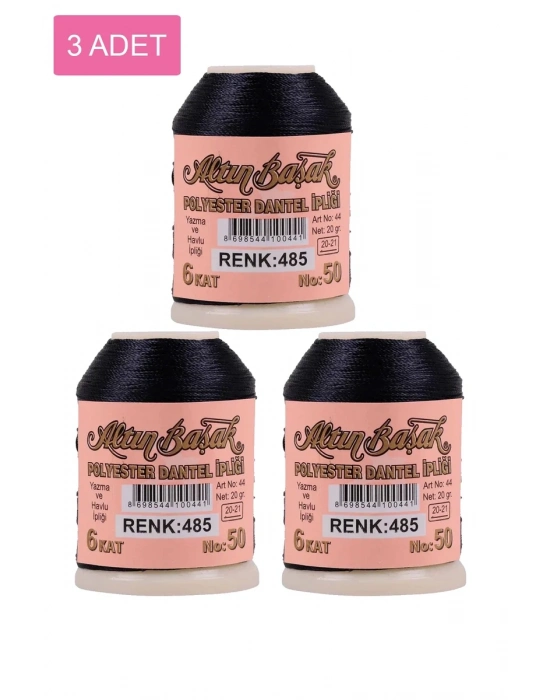 3 Adet Altınbaşak Oya ve Dantel İpi 20 gr - Royaleks - No: 485