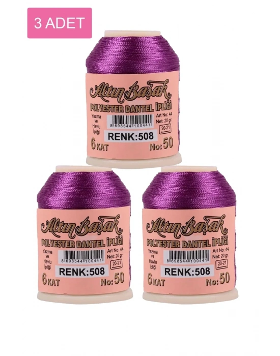 3 Adet Altınbaşak Oya ve Dantel İpi 20 gr - Royaleks - No: 508