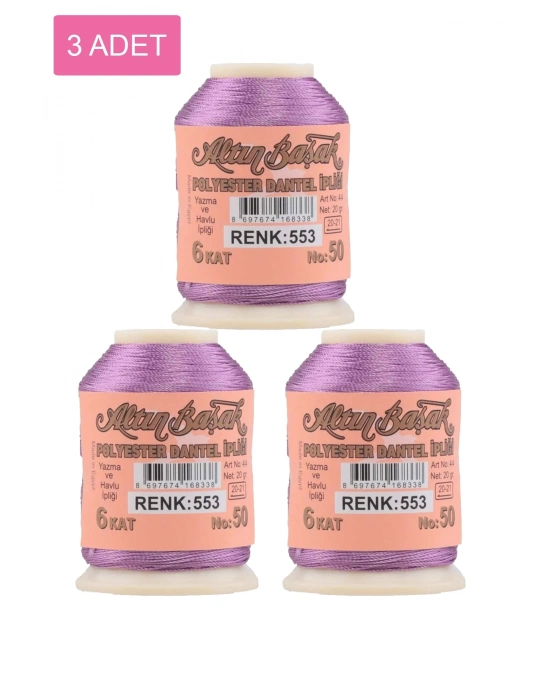 3 Adet Altınbaşak Oya ve Dantel İpi 20 gr - Royaleks - No: 553