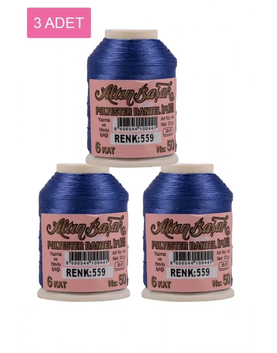 3 Adet Altınbaşak Oya ve Dantel İpi 20 gr - Royaleks - No: 559