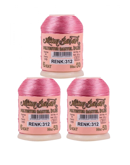 3 Adet Altınbaşak Oya ve Dantel İpi 20 gr - Royaleks - No: 600 - 312 - 363