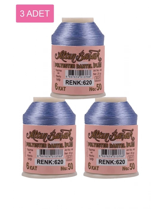 3 Adet Altınbaşak Oya ve Dantel İpi 20 gr - Royaleks - No: 620